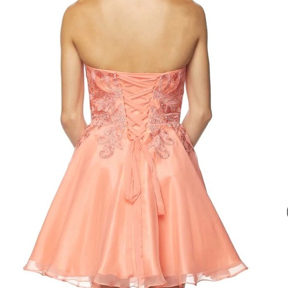 Juliet 772 Strapless Corset Back Party Dress - Picture 4 of 8